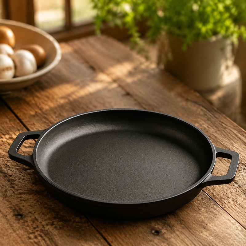 Mini Pancake Griddle - Frigideira de Ferro Fundido Resistente com