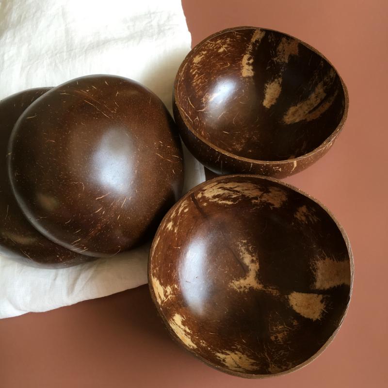 Coconut Shell Bowl Set com nom - Dim Sum Basket avaliação e preço